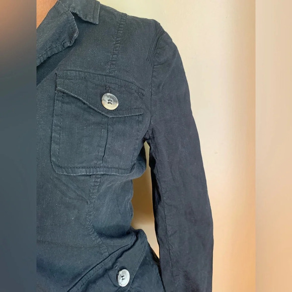 Theory linen blend  jacket in black - Picture 2 of 10